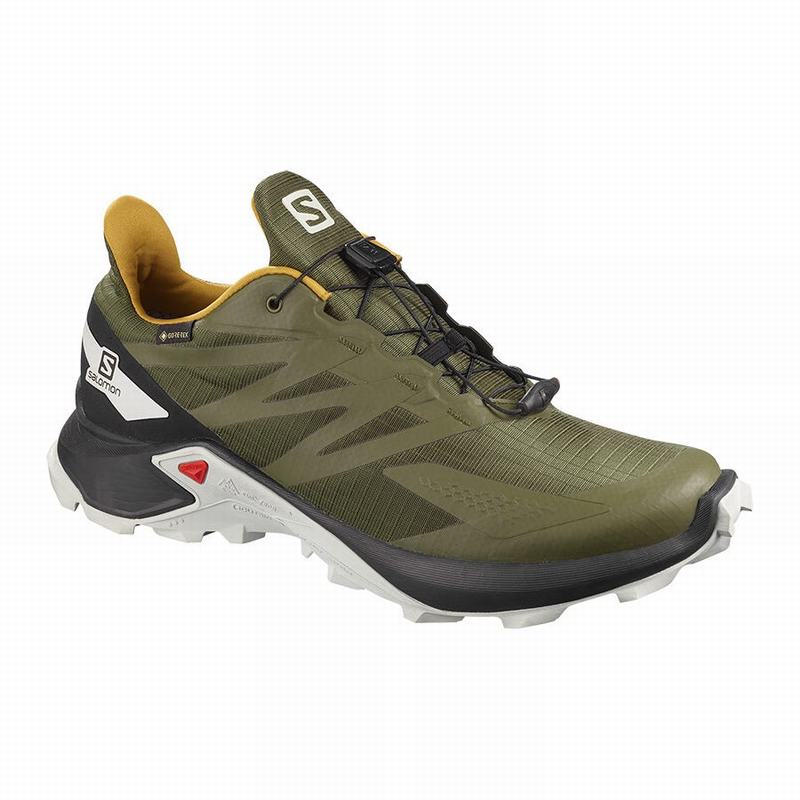 Chaussures De Trail Running Salomon Homme Vert Olive / Noir - Salomon SUPERCROSS BLAST GTX - France